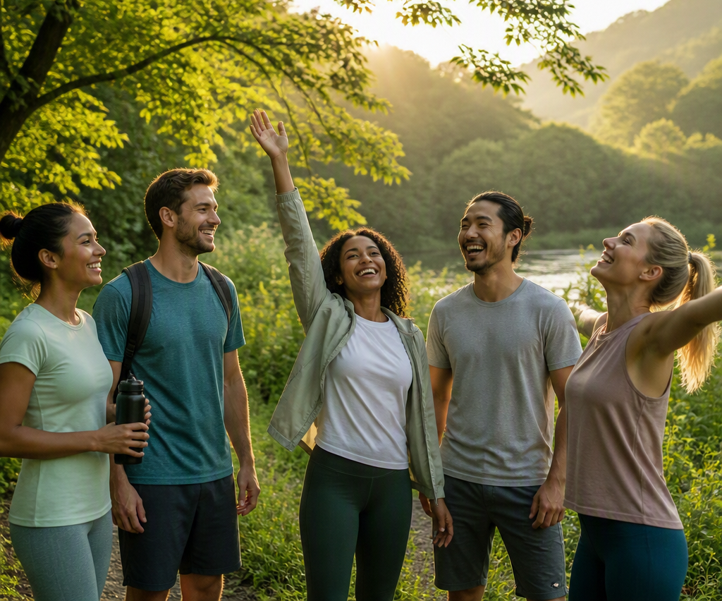 Group of diverse people outdoors